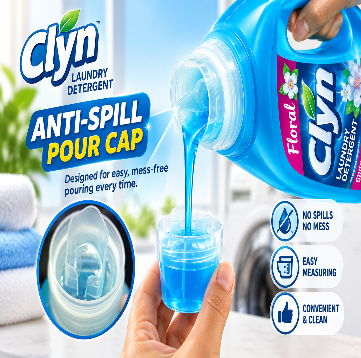 Clyn Liquid Laundry detergent Suitable for both top load and front load machines | Removes stains | Brightens Clothes | Maintains Texture & fabric