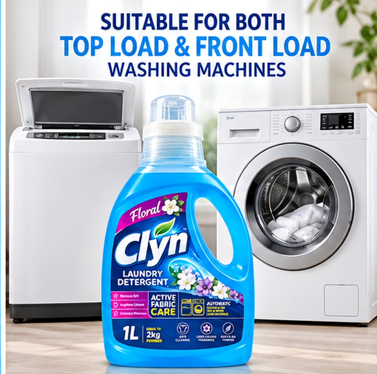 Clyn Liquid Laundry detergent Suitable for both top load and front load machines | Removes stains | Brightens Clothes | Maintains Texture & fabric